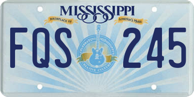 MS license plate FQS245