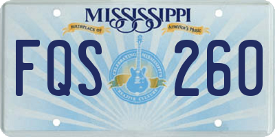 MS license plate FQS260