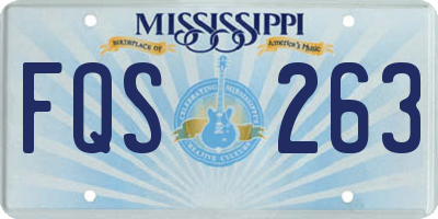 MS license plate FQS263