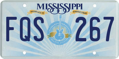 MS license plate FQS267