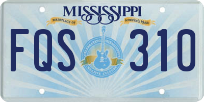 MS license plate FQS310