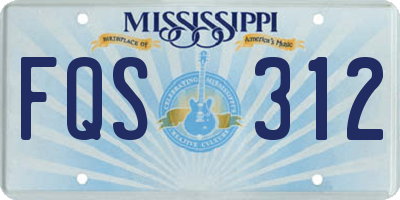 MS license plate FQS312