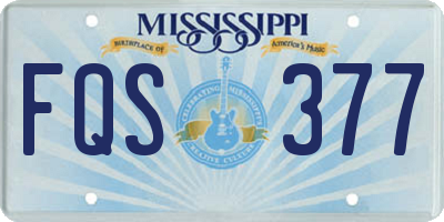 MS license plate FQS377