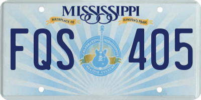 MS license plate FQS405