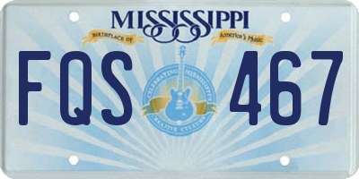 MS license plate FQS467