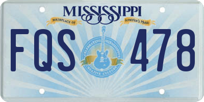 MS license plate FQS478