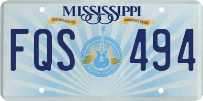 MS license plate FQS494