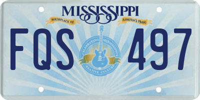 MS license plate FQS497