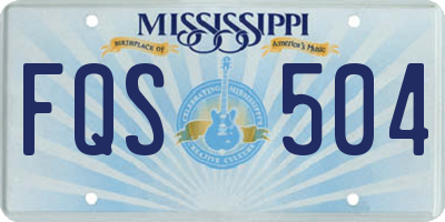 MS license plate FQS504