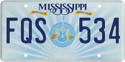 MS license plate FQS534
