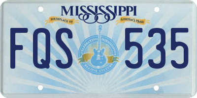 MS license plate FQS535