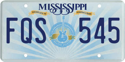 MS license plate FQS545