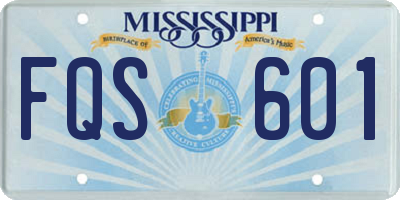 MS license plate FQS601