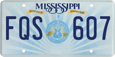 MS license plate FQS607