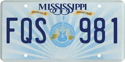 MS license plate FQS981
