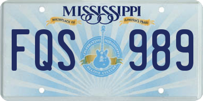 MS license plate FQS989