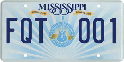 MS license plate FQT001