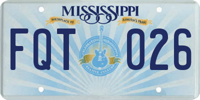 MS license plate FQT026