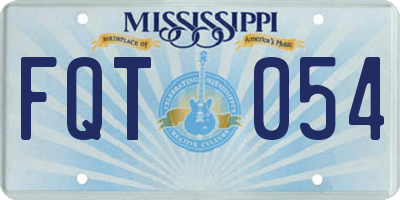 MS license plate FQT054