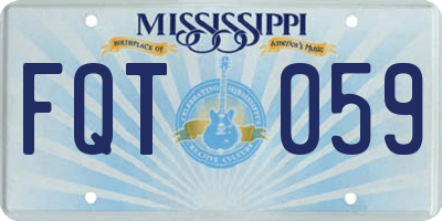 MS license plate FQT059