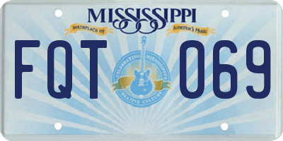 MS license plate FQT069