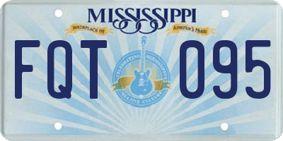 MS license plate FQT095