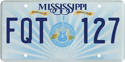 MS license plate FQT127