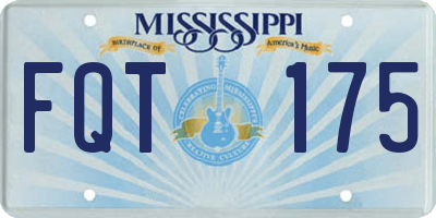 MS license plate FQT175