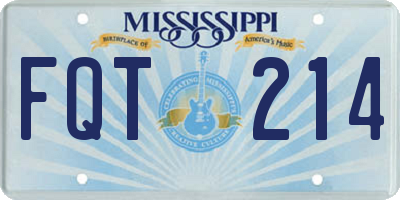 MS license plate FQT214
