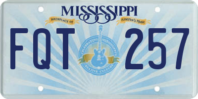 MS license plate FQT257