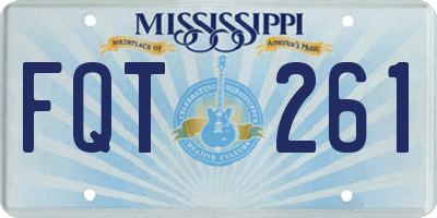 MS license plate FQT261