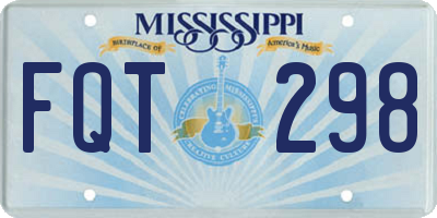 MS license plate FQT298