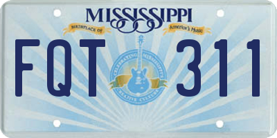 MS license plate FQT311