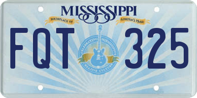 MS license plate FQT325