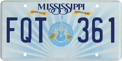MS license plate FQT361