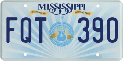 MS license plate FQT390