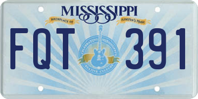 MS license plate FQT391