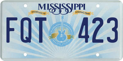 MS license plate FQT423