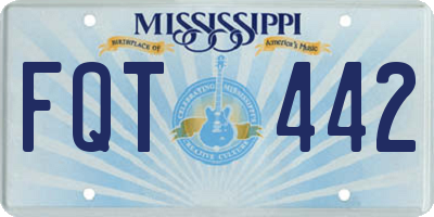 MS license plate FQT442