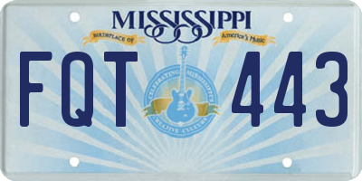 MS license plate FQT443