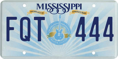 MS license plate FQT444