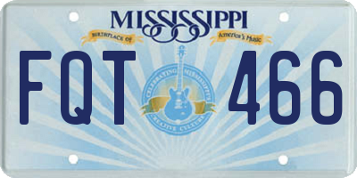 MS license plate FQT466