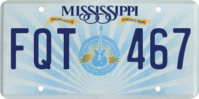 MS license plate FQT467