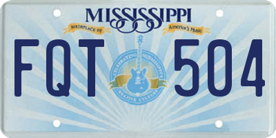 MS license plate FQT504