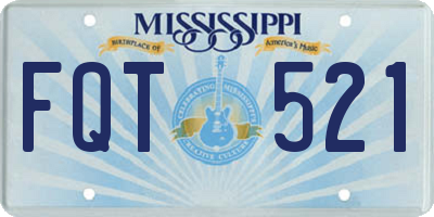 MS license plate FQT521
