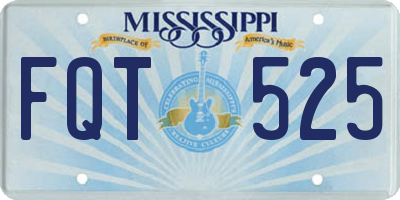 MS license plate FQT525