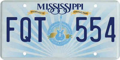 MS license plate FQT554