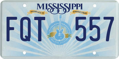 MS license plate FQT557