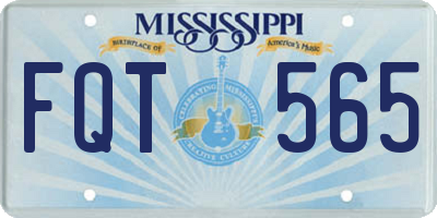 MS license plate FQT565