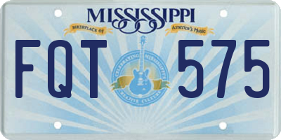MS license plate FQT575